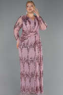 Long Powder Color Scaly Plus Size Evening Gown ABU6493