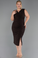 Midi Brown Formal Plus Size Dress ABK1492