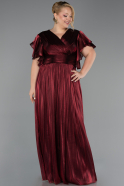Long Burgundy Chiffon Formal Plus Size Dress ABU6423