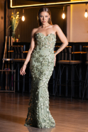 Long Mint Mermaid Evening Gown ABU6625