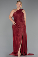 Long Burgundy Chiffon Plus Size Evening Gown ABU6631
