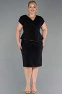 Midi Black Plus Size Cocktail Dress ABK2669