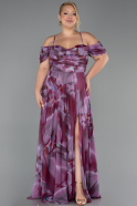 Long Plum Plus Size Evening Gown ABU6409