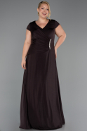 Long Brown Formal Plus Size Dress ABU6410