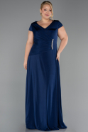 Long Navy Blue Formal Plus Size Dress ABU6410