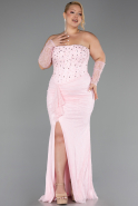 Long Powder Color Dantelle Formal Plus Size Dress ABU6364