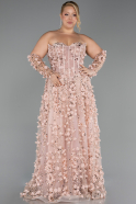 Long Powder Color Plus Size Engagement Dress ABU5660