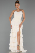 Long Yellow Chiffon Prom Gown ABU6397