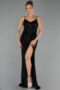 Long Black Scaly Evening Dress ABU6498