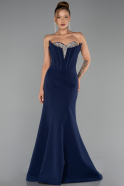 Long Navy Blue Mermaid Prom Dress ABU6526
