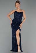 Long Navy Blue Scaly Evening Dress ABU6503