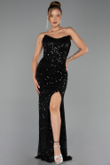 Long Black Scaly Evening Dress ABU6503