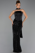 Long Black Scaly Evening Dress ABU6528