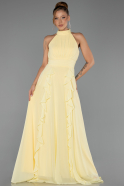Long Yellow Chiffon Prom Gown ABU6506