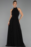 Long Black Chiffon Prom Gown ABU6506