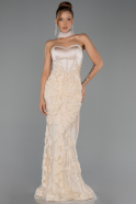 Long Beige Evening Dress ABU6442