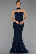 Long Navy Blue Evening Dress ABU6442
