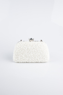 White Plaster Fabric Evening Bag SH849