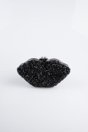 Black Plaster Fabric Night Bag SH831