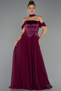 Long Plum Chiffon Evening Dress ABU5327