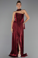 Long Burgundy Chiffon Evening Dress ABU6531