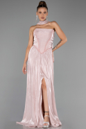 Long Powder Color Chiffon Evening Dress ABU6531