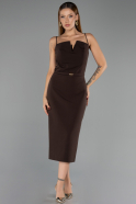 Midi Brown Cocktail Dress ABK2687