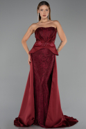 Long Burgundy Dantelle Evening Dress ABU5615