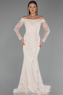 Long Beige Dantelle Evening Dress ABU5617