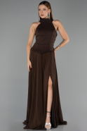 Long Brown Chiffon Evening Dress ABU6550