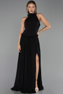Long Black Chiffon Evening Dress ABU6550