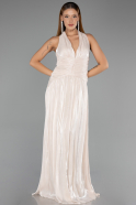 Long Beige Chiffon Evening Dress ABU6551