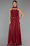 Long Burgundy Chiffon Evening Dress ABU6322
