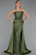 Long Olive Drab Dantelle Evening Dress ABU5615