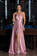 Long Powder Color Satin Evening Dress ABU6553