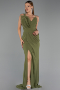 Long Oil Green Chiffon Evening Dress ABU6500