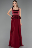 Long Burgundy Chiffon Evening Dress ABU6568