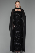 Long Black Beaded Evening Dress ABU6569