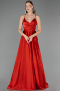 Long Brick Satin Prom Gown ABU6573