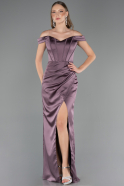 Long Lavender Satin Mermaid Prom Dress ABU6574