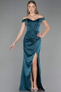 Long Oil Green Satin Mermaid Prom Dress ABU6574