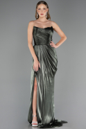 Long Olive Drab Chiffon Prom Gown ABU6580