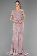 Long Powder Color Chiffon Plus Size Evening Gown ABU6604