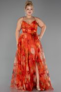 Long Orange Plus Size Prom Dress ABU6586