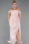 Long Powder Color Chiffon Plus Size Evening Gown ABU6507