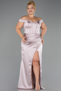 Long Mink Satin Plus Size Evening Gown ABU6577