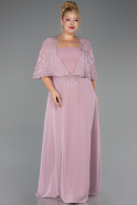 Long Powder Color Chiffon Formal Plus Size Dress ABU6529