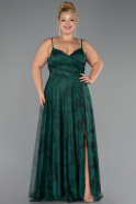 Long Emerald Green Plus Size Prom Dress ABU6558