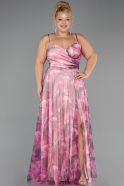 Long Pink Plus Size Prom Dress ABU6558