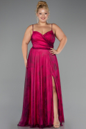Long Fuchsia Plus Size Prom Dress ABU6558